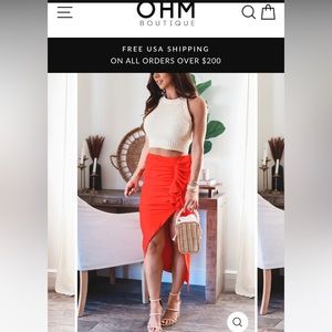 Ohm Boutique Red Skirt